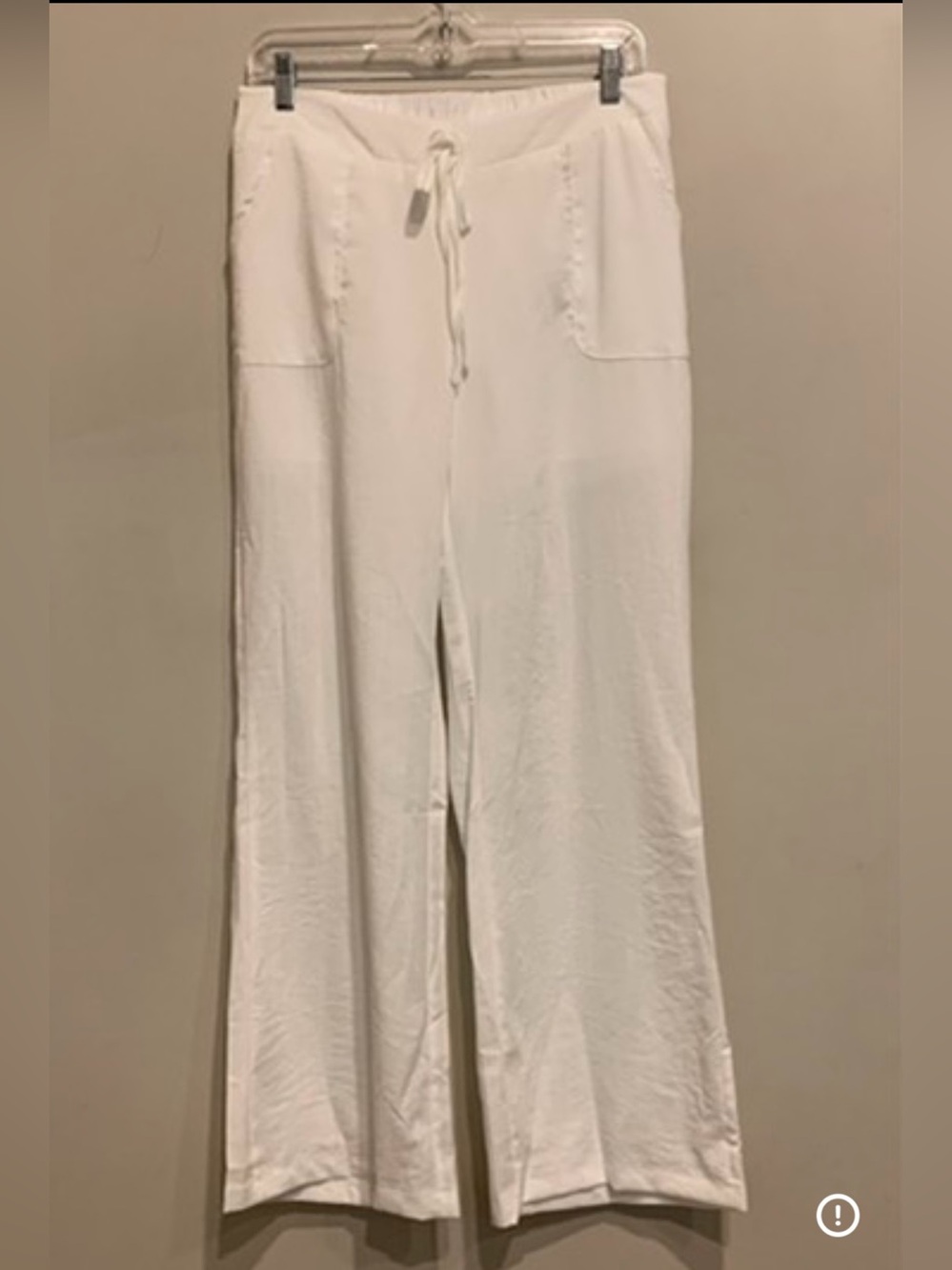 New white straight leg pants